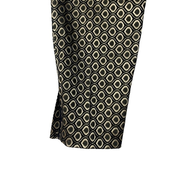 - NWT Anthro Gold & Black Metallic Print Larkin Jacquard Tapered Trouser Pants - Picture 11 of 13